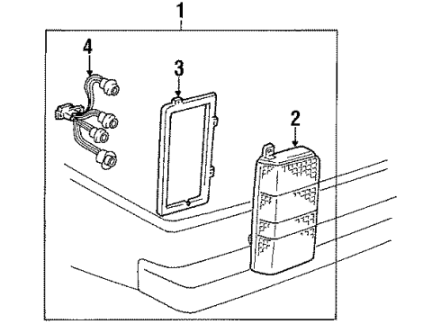 1985 Toyota Van Tail Lamps Lamp Assy, Rear Combination, LH Diagram for 81560-28010