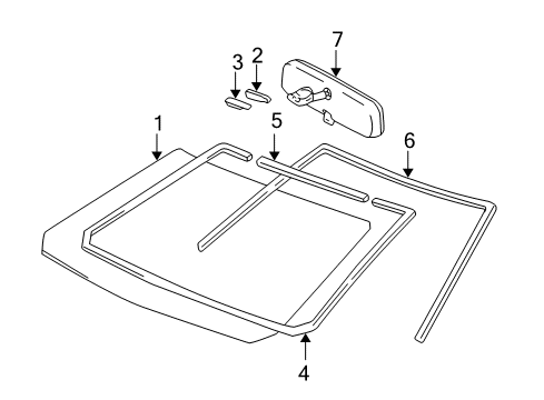 2003 Toyota Corolla Windshield Glass Mirror Inside Diagram for 87810-02020