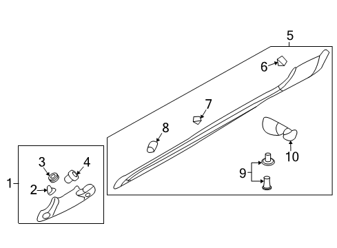 2007 Kia Sedona Exterior Trim - Pillars, Rocker & Floor MOULDING Assembly-Side S Diagram for 877614D000