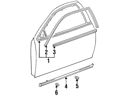 1994 Lexus SC400 Exterior Trim - Door Moulding, Front Door Outside, Lower RH Diagram for 75735-24020-08