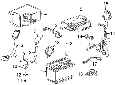 2020 Acura MDX Battery Box Assembly Diagram for 31523-TZ5-A02