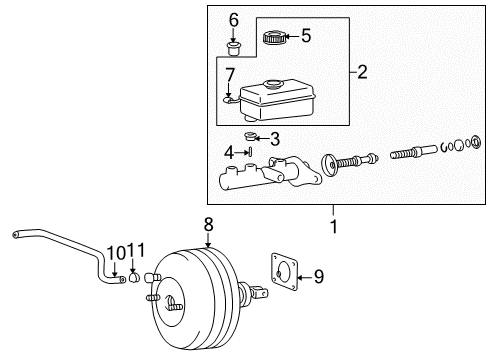 2001 Hyundai XG300 Hydraulic System Cylinder Kit-Brake Master Diagram for 58501-3BC00