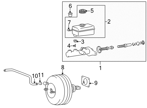 2001 Hyundai XG300 Hydraulic System Cylinder Assembly-Brake Master Diagram for 58510-39300