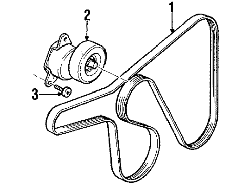 1995 Mercury Mystique Belts & Pulleys Serpentine Tensioner Diagram for F7RZ-6A228-AA