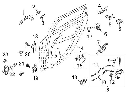 2017 Hyundai Elantra GT Rear Door Cover-Rear Door Outside Handle, LH Diagram for 83652-A5050