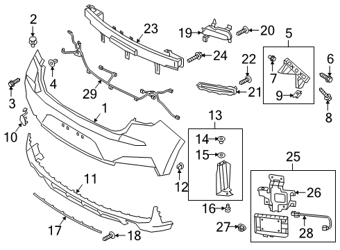 2019 Hyundai Elantra GT Rear Bumper Screw-Tapping Diagram for 12496-04107-K