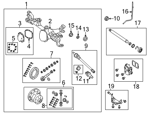 2022 Jeep Gladiator Front Axle & Carrier FRONT COMPLETE Diagram for 68376925AG