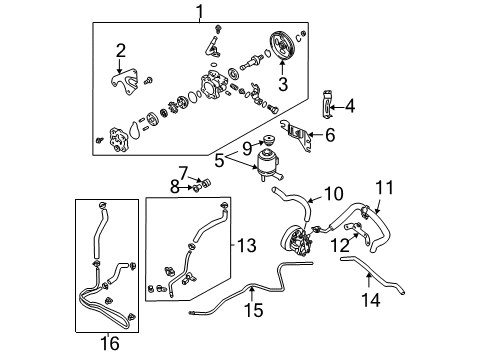 2006 Nissan Maxima P/S Pump & Hoses, Steering Gear & Linkage Pump Assy-Power Steering Diagram for 49110-7Y000