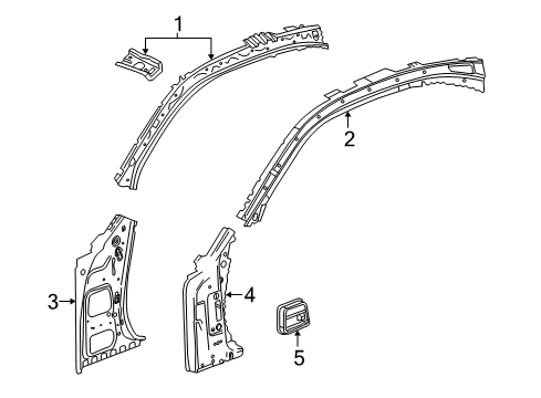 2015 Cadillac ATS Hinge Pillar Hinge Pillar Reinforcement Diagram for 25998243