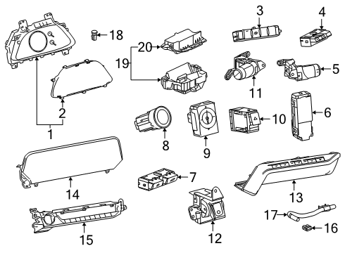 2020 Lexus UX250h Lift Gate Switch Hazard WARNI Diagram for 84332-76040