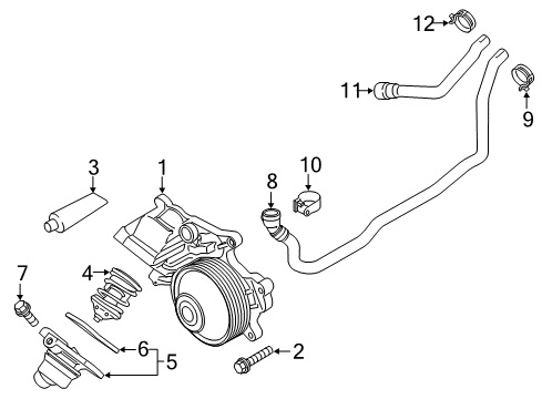 2018 BMW 328d xDrive Water Pump Hose Clamp Diagram for 64219238370