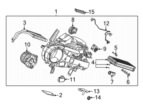 2021 Toyota Highlander Auxiliary Heater & A/C AC & Heater Assembly Packing Diagram for 87417-0E010