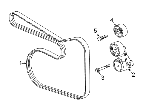 2019 Chevrolet Equinox Belts & Pulleys Belt-Generator & A/C Compressor Diagram for 55571050