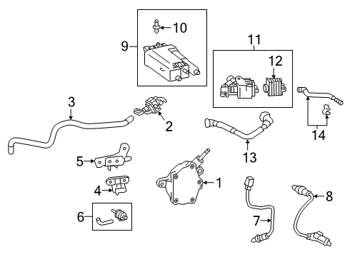 2020 Toyota Corolla Emission Components Vapor Hose Diagram for 23826-0T400