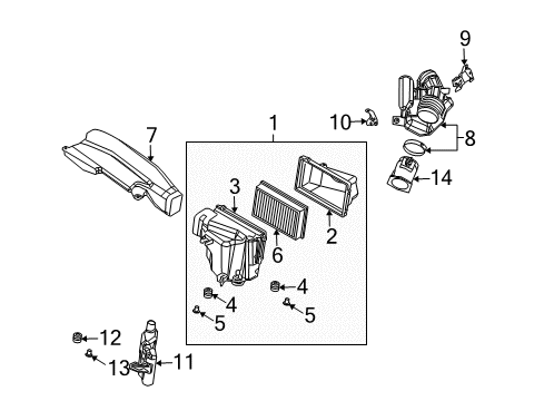 2004 Infiniti FX45 Powertrain Control Duct Assembly-Air Diagram for 16576-CG200
