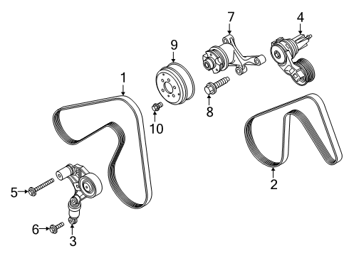 2019 Ford F-150 Belts & Pulleys Belt Tensioner Upper Bolt Diagram for -W503304-S437