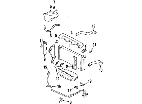 1997 Buick LeSabre Radiator & Components Transmission Oil Cooler Upper Pipe Assembly Diagram for 25624177