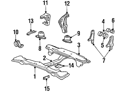 1988 Acura Legend Engine & Trans Mounting Insulator, Transmission Mounting Rubber Diagram for 50855-SG0-980
