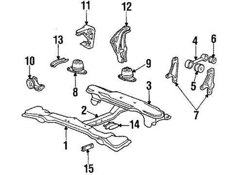 1988 Acura Legend Engine & Trans Mounting Bracket, Rear Engine Mounting (At) Diagram for 50827-SG0-981