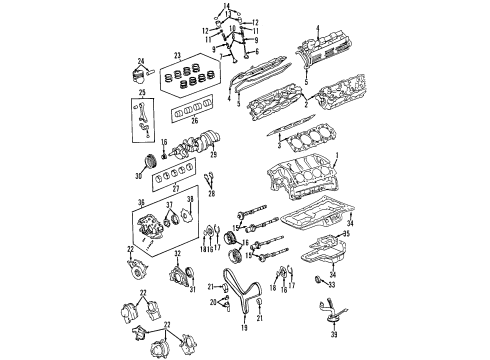 2003 Toyota Land Cruiser Engine Parts, Mounts, Cylinder Head & Valves, Camshaft & Timing, Oil Cooler, Oil Pan, Oil Pump, Crankshaft & Bearings, Pistons, Rings & Bearings Ring Set, Piston Diagram for 13011-50141