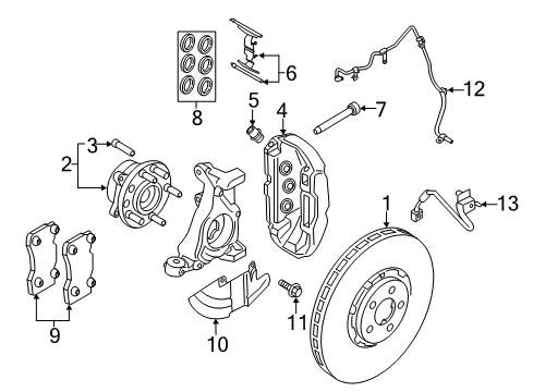 2015 Ford Mustang Brake Components Caliper Bolt Diagram for -W717394-S439