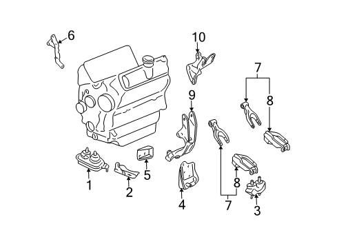 2007 Chevrolet Monte Carlo Engine & Trans Mounting Strut Mount Diagram for 10345904