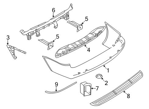 2007 Dodge Grand Caravan Rear Bumper Rear Bumper Cover Diagram for 5113193AA