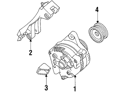 1995 Mercury Mystique Alternator Alternator Mount Bracket Diagram for F5RZ-10A313-B