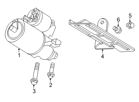 2000 Pontiac Bonneville Starter Shield-Start Motor Diagram for 24504044