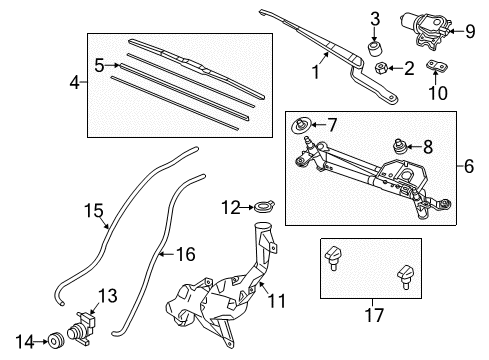 2017 Acura RDX Wiper & Washer Components Sensor Assembly, Rain & Light Diagram for 38970-TX4-A01