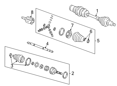 2002 Buick Park Avenue Drive Axles - Front Joint Kit, Front Wheel Drive Shaft Tri-Pot Diagram for 26075592