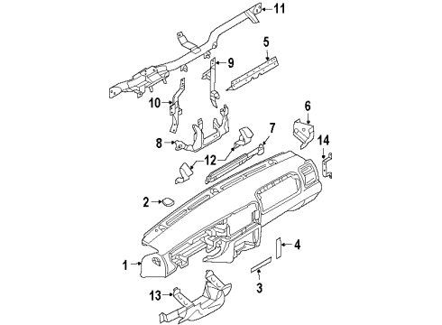 2000 Isuzu Rodeo Cluster & Switches, Instrument Panel Bracket, Instrument Panel Diagram for 8-97146-480-1