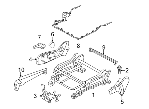 2012 Dodge Durango Tracks & Components Bracket Diagram for 68100736AA