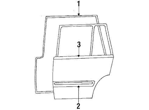 1986 Toyota Tercel Rear Door Weatherstrip Diagram for 67871-16090