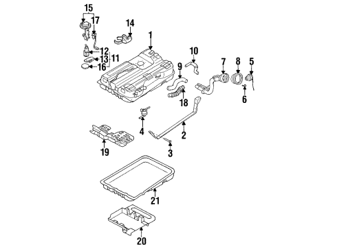1998 Nissan Quest Fuel Supply Bracket Assy-Fuel Strainer Diagram for 16419-0B000