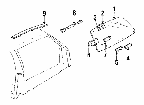 1994 Chevrolet Caprice Lift Glass Lamp Asm-High Mount Stop Diagram for 5977363