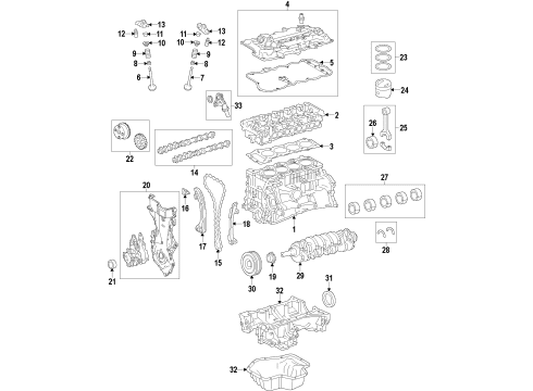 2013 Scion iQ Engine Parts, Mounts, Cylinder Head & Valves, Camshaft & Timing, Oil Pan, Oil Pump, Crankshaft & Bearings, Pistons, Rings & Bearings, Variable Valve Timing Actuator Diagram for 13050-47011