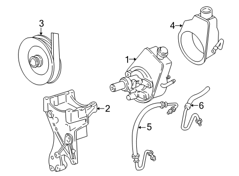 1991 GMC Safari P/S Pump & Hoses, Steering Gear & Linkage Pump Asm-P/S Diagram for 26021139