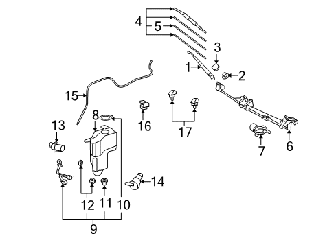 2009 Toyota FJ Cruiser Wiper & Washer Components Wire Harness Diagram for 85317-35330