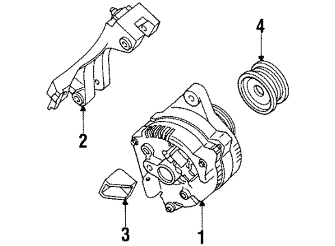 2000 Ford Contour Alternator Alternator Mount Bracket Diagram for F8RZ-10A313-AA