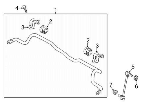 2022 Hyundai Ioniq 5 Stabilizer Bar & Components - Front BUSH-STABILIZER BAR Diagram for 54813-GI000