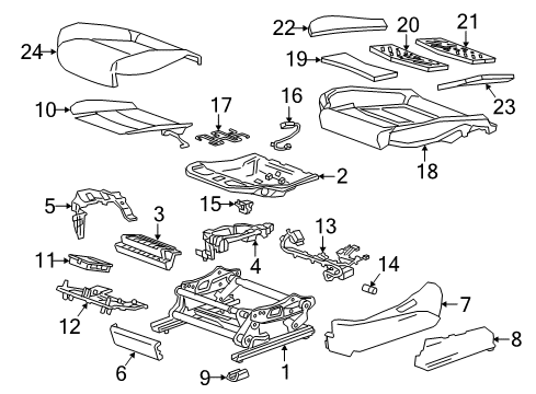 2016 Cadillac CT6 Driver Seat Components Seat Cushion Pad Diagram for 23245792