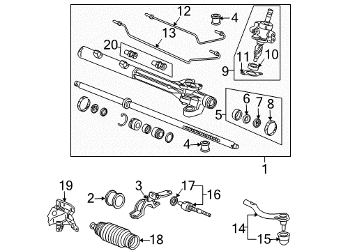 2003 Honda Accord P/S Pump & Hoses, Steering Gear & Linkage Spacer Diagram for 53535-SDB-A01