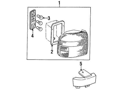 1995 Kia Sportage Bulbs Lamp-Rear, Combination, LH Diagram for 0K01F51160B