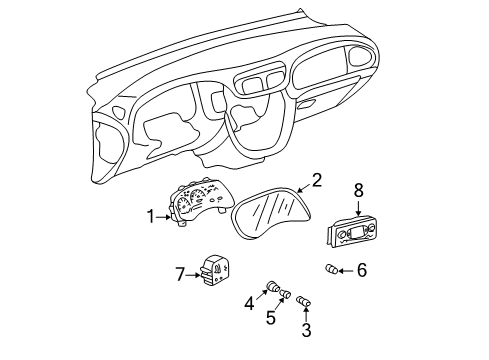 2009 Chevrolet Trailblazer Cluster & Switches Instrument Panel Gage CLUSTER Diagram for 25937726