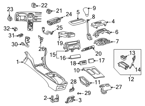 2003 Lexus LS430 Traction Control Components Panel, Instrument Panel Finish, Lower No.1 Diagram for 55432-50030-B0