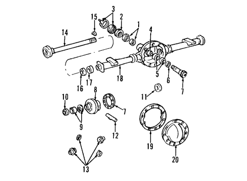 2003 Chevrolet Trailblazer Rear Axle, Differential, Propeller Shaft Rear Axle Drive Shaft (Lh) Diagram for 19133412