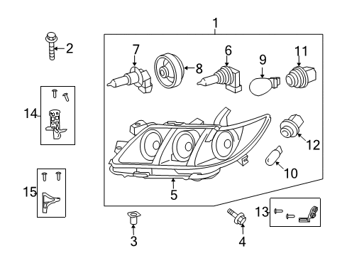 2008 Toyota Camry Headlamps Lens & Housing Diagram for 81130-33652