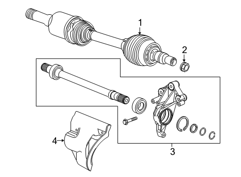 2020 Cadillac XT4 Drive Axles - Front Axle Assembly Diagram for 84924865