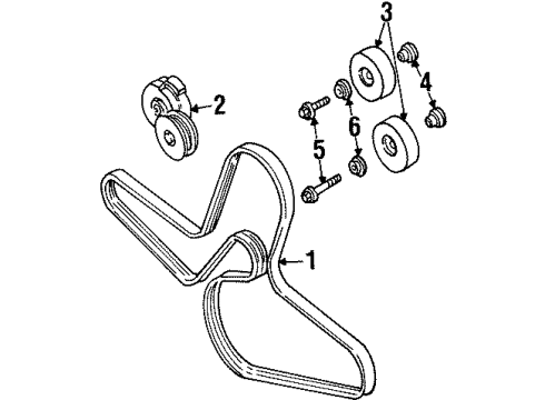 1998 Ford Taurus Belts & Pulleys Serpentine Belt Diagram for F5DZ-8620-EA